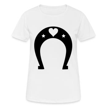 hufeisen heart - Frauen T-Shirt atmungsaktiv - Weiß - Vorne - AI Model Female 172 dark (172cm)