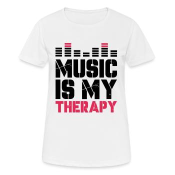 music is my therapy - Frauen T-Shirt atmungsaktiv - Weiß - Vorne - AI Model Female 172 dark (172cm)