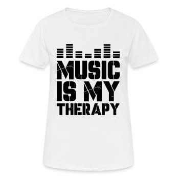 La musique est ma thérapie - T-shirt respirant Femme - blanc - Devant - AI Model Female 172 dark (172cm)