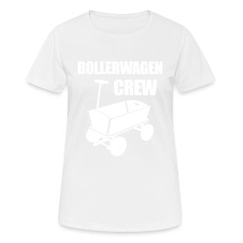 Bollerwagen Crew - Frauen T-Shirt atmungsaktiv - Weiß - Vorne - AI Model Female 172 dark (172cm)