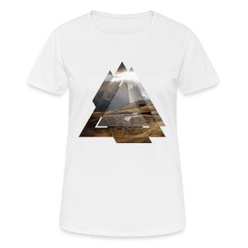 Paysage de géométrie triangle Dolomites - T-shirt respirant Femme - blanc - Devant - AI Model Female 172 dark (172cm)