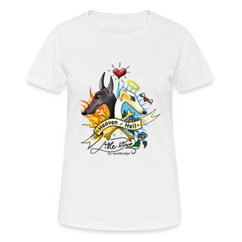 heaven_or_hell - Women's Breathable T-Shirt - white - Front - AI Model Female 172 dark (172cm)