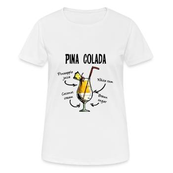 RECETTE DE COCKTAIL PINA COLADA - T-shirt respirant Femme - blanc - Devant - AI Model Female 172 dark (172cm)