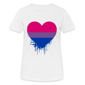 Bisexuelles Stolzherz - Frauen T-Shirt atmungsaktiv - Weiß - Vorne - AI Model Female 172 dark (172cm)