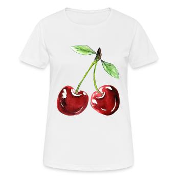 cherry - Women's Breathable T-Shirt - white - Front - AI Model Female 172 dark (172cm)
