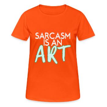sarcasme - T-shirt respirant Femme - orange néon - Devant - AI Model Female 172 dark (172cm)