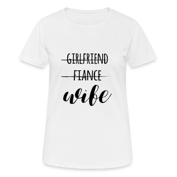 Ehe, Liebespaar, Ehepaar, Hochzeit - Frauen T-Shirt atmungsaktiv - Weiß - Vorne - AI Model Female 172 dark (172cm)