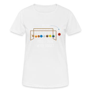N'oubliez jamais le cadeau RIP Pluto Planet Space de RIP - T-shirt respirant Femme - blanc - Devant - AI Model Female 172 dark (172cm)