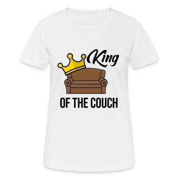 king of the couch - Women's Breathable T-Shirt - white - Front - AI Model Female 172 dark (172cm)