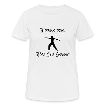 J'peux pas j'ai Chi Gong - T-shirt respirant Femme - blanc - Devant - AI Model Female 172 dark (172cm)