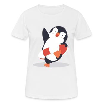 Pinguin - Frauen T-Shirt atmungsaktiv - Weiß - Vorne - AI Model Female 172 dark (172cm)