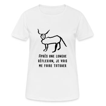 coucou petite perruche françois embrouille tatoo - T-shirt respirant Femme - blanc - Devant - AI Model Female 172 dark (172cm)
