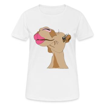 Kamel - Frauen T-Shirt atmungsaktiv - Weiß - Vorne - AI Model Female 172 dark (172cm)