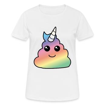 Einhorn Poop - Frauen T-Shirt atmungsaktiv - Weiß - Vorne - AI Model Female 172 dark (172cm)