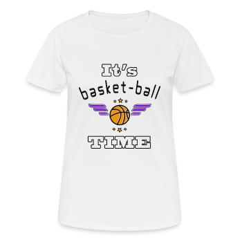It's Basket_ball Time!! - Frauen T-Shirt atmungsaktiv - Weiß - Vorne - AI Model Female 172 dark (172cm)