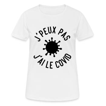 Je peux pas, j'ai le covid - T-shirt respirant Femme - blanc - Devant - AI Model Female 172 dark (172cm)