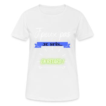 Ich kann nicht zu spät kommen. - Frauen T-Shirt atmungsaktiv - Weiß - Vorne - AI Model Female 172 dark (172cm)