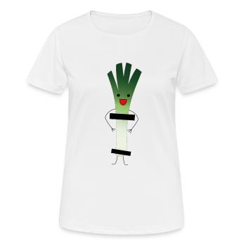Nackter Lauch - Frauen T-Shirt atmungsaktiv - Weiß - Vorne - AI Model Female 172 dark (172cm)