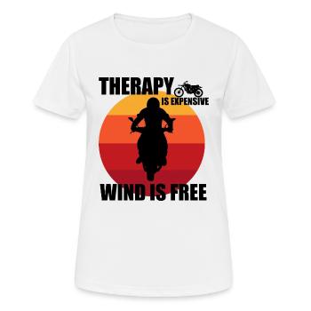 La thérapie coûte cher, le vent est gratuit - T-shirt respirant Femme - blanc - Devant - AI Model Female 172 dark (172cm)