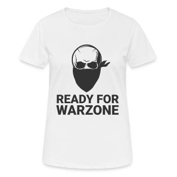 READY FOR WARZONE COD GAMING - Women's Breathable T-Shirt - white - Front - AI Model Female 172 dark (172cm)