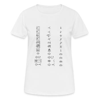 Electrical Symbols - Switches - Women's Breathable T-Shirt - white - Front - AI Model Female 172 dark (172cm)