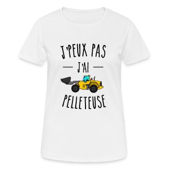 je peux pas j'ai pelleteuse - T-shirt respirant Femme - blanc - Devant - AI Model Female 172 dark (172cm)