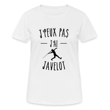 je peux pas j'ai javelot - T-shirt respirant Femme - blanc - Devant - AI Model Female 172 dark (172cm)