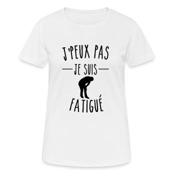 je peux pas je suis fatigué - T-shirt respirant Femme - blanc - Devant - AI Model Female 172 dark (172cm)