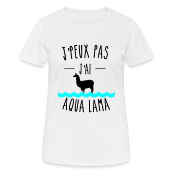 je peux pas j'ai aqua lama humour - T-shirt respirant Femme - blanc - Devant - AI Model Female 172 dark (172cm)