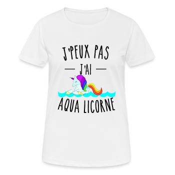 je peux pas j'ai aqua licorne humour - T-shirt respirant Femme - blanc - Devant - AI Model Female 172 dark (172cm)