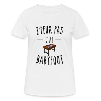 je peux pas j'ai babyfoot humour - T-shirt respirant Femme - blanc - Devant - AI Model Female 172 dark (172cm)