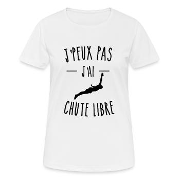 je peux pas j'ai chute libre humour - T-shirt respirant Femme - blanc - Devant - AI Model Female 172 dark (172cm)