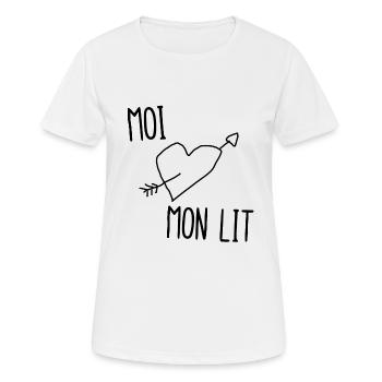 moi mon lit - T-shirt respirant Femme - blanc - Devant - AI Model Female 172 dark (172cm)