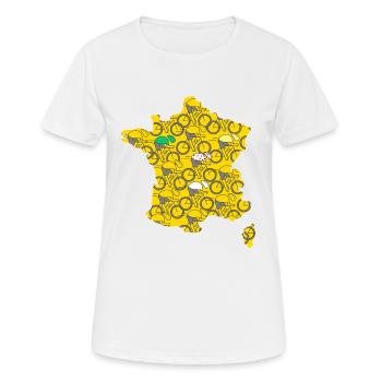 bike bike bikes bikes france cyclist sport tour - Women's Breathable T-Shirt - white - Front - AI Model Female 172 dark (172cm)