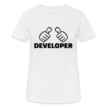 Developer - Women's Breathable T-Shirt - white - Front - AI Model Female 172 dark (172cm)