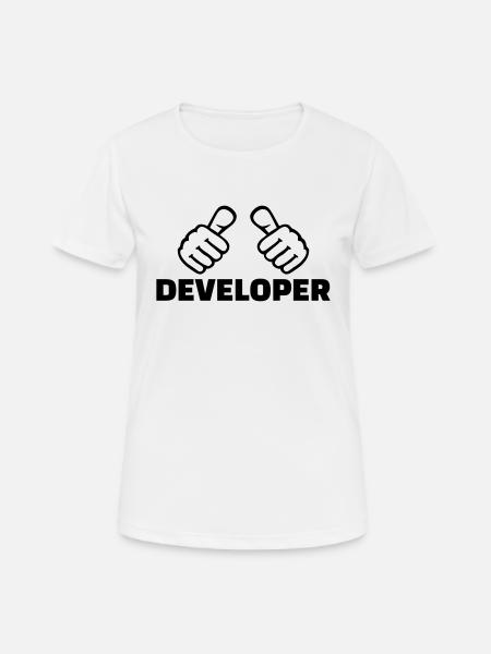 Developer - Women's Breathable T-Shirt - white