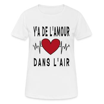 L'AMOUR - T-shirt respirant Femme - blanc - Devant - AI Model Female 172 dark (172cm)