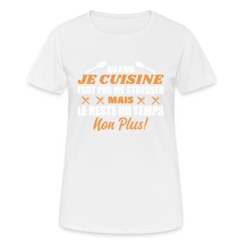 Ch'ti Cuisinier, Cuisine Nord Pas De Calais Humour - T-shirt respirant Femme - blanc - Devant - AI Model Female 172 dark (172cm)