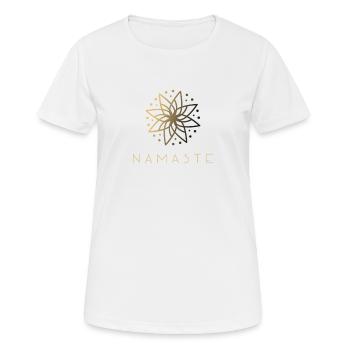 Mandala Yoga Design Namaste - Frauen T-Shirt atmungsaktiv - Weiß - Vorne - AI Model Female 172 dark (172cm)