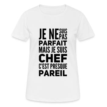 Je ne suis pas parfait - T-shirt respirant Femme - blanc - Devant - AI Model Female 172 dark (172cm)