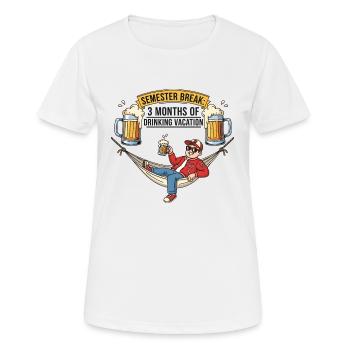 Vacances semestrielles : Vacances pour beuverie - T-shirt respirant Femme - blanc - Devant - AI Model Female 172 dark (172cm)