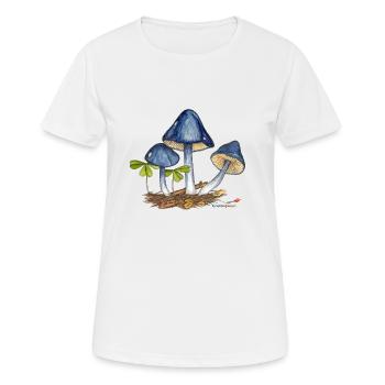 Bleu acier rougeâtre - T-shirt respirant Femme - blanc - Devant - AI Model Female 172 dark (172cm)