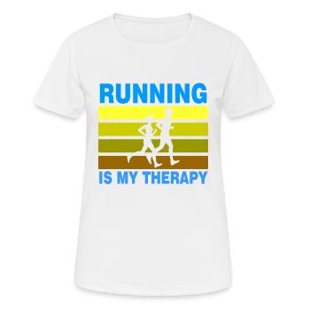 Running Is My Therapy - T-shirt respirant Femme - blanc - Devant - AI Model Female 172 dark (172cm)