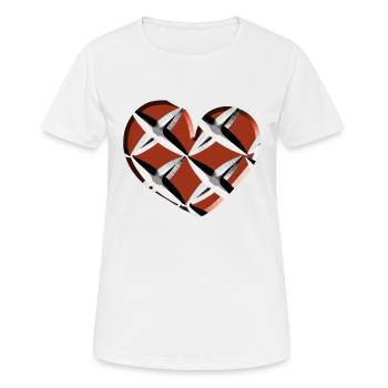 herz symbol rot kreuze gefangen - Frauen T-Shirt atmungsaktiv - Weiß - Vorne - AI Model Female 172 dark (172cm)