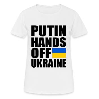 Putin hands off ukraine - Frauen T-Shirt atmungsaktiv - Weiß - Vorne - AI Model Female 172 dark (172cm)