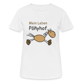 Mein Leben ist der Ponyhof - Frauen T-Shirt atmungsaktiv - Weiß - Vorne - AI Model Female 172 dark (172cm)