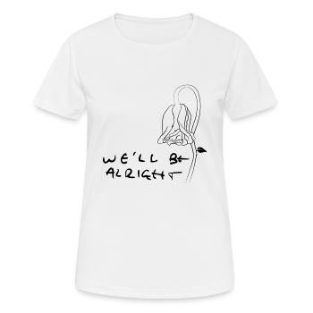 Fine ligne d’écriture manuscrite - T-shirt respirant Femme - blanc - Devant - AI Model Female 172 dark (172cm)