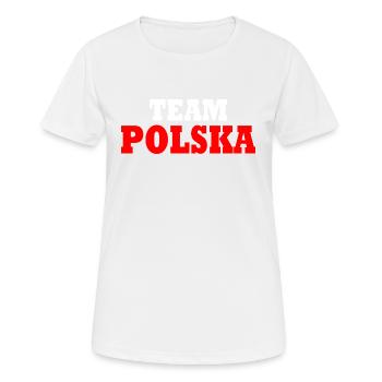 Team polska - Frauen T-Shirt atmungsaktiv - Weiß - Vorne - AI Model Female 172 dark (172cm)