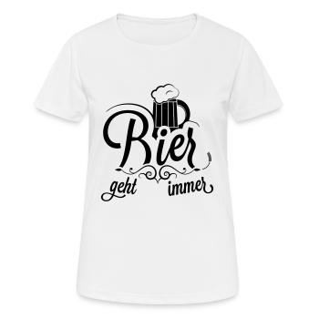 Beer goes! Drinking, stag, craftsman - Women's Breathable T-Shirt - white - Front - AI Model Female 172 dark (172cm)