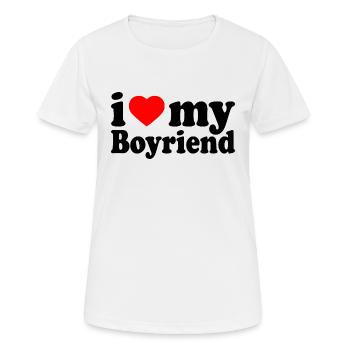 I love my boyfriend - Women's Breathable T-Shirt - white - Front - AI Model Female 172 dark (172cm)